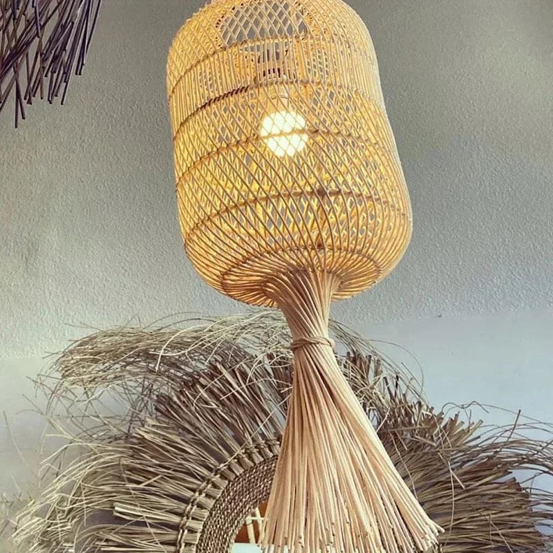 Vintage Handcrafted Bamboo Lamp Collection Floor Lamps Pendant Natural Material - Lamps