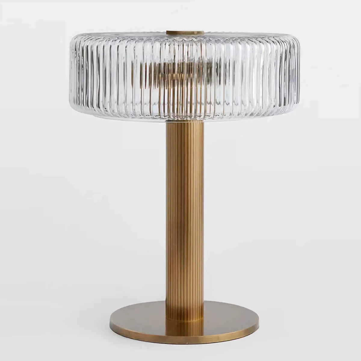 Copper & Ribbed Glass Table Lamp 39cm | Hammered-copper Accent Art Deco Bedroom Console Casalolalights Luxury Lamps