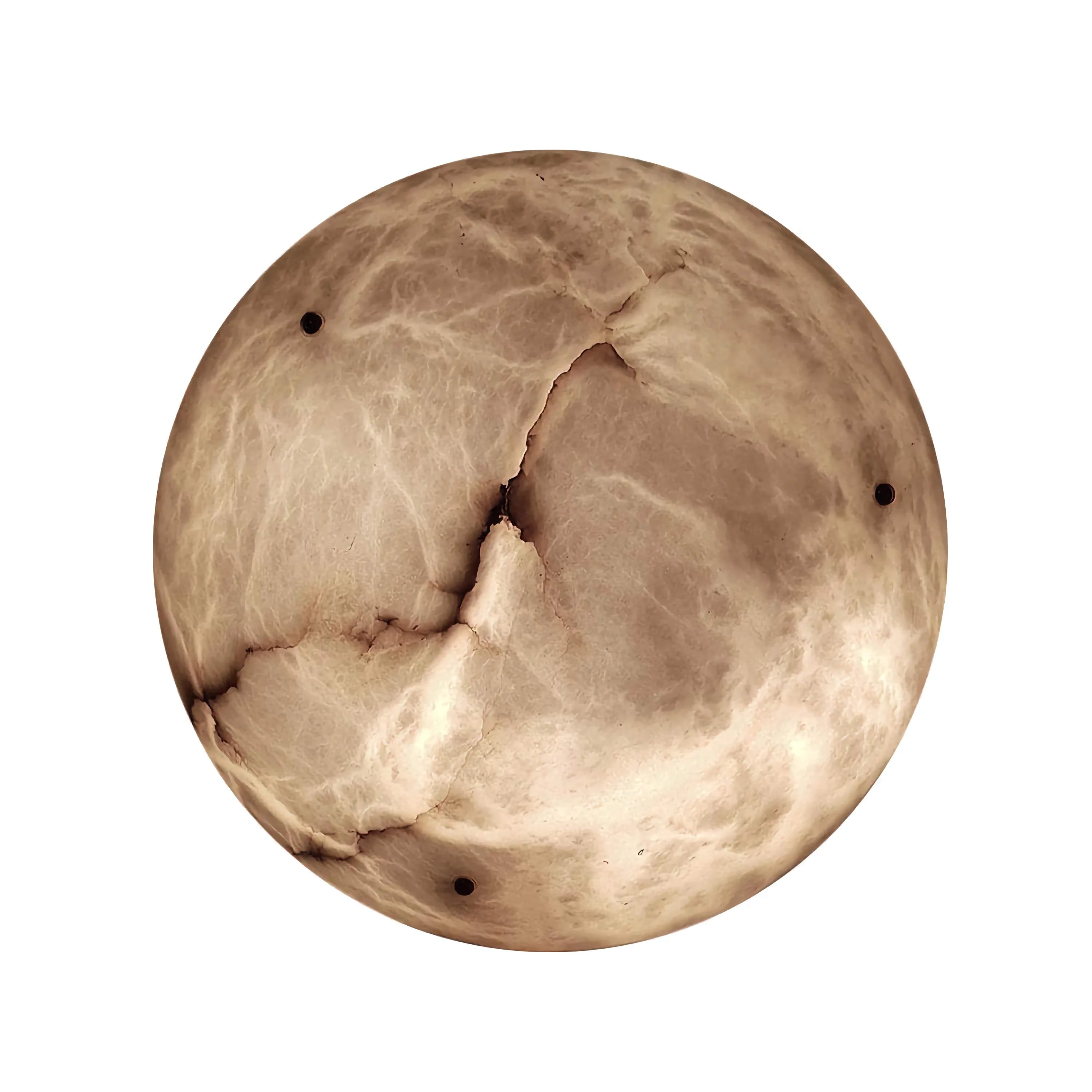 Round Alabaster Bowl Semi Flush Mount | Vintage Brass Suspension Light for Gallery Ceilings