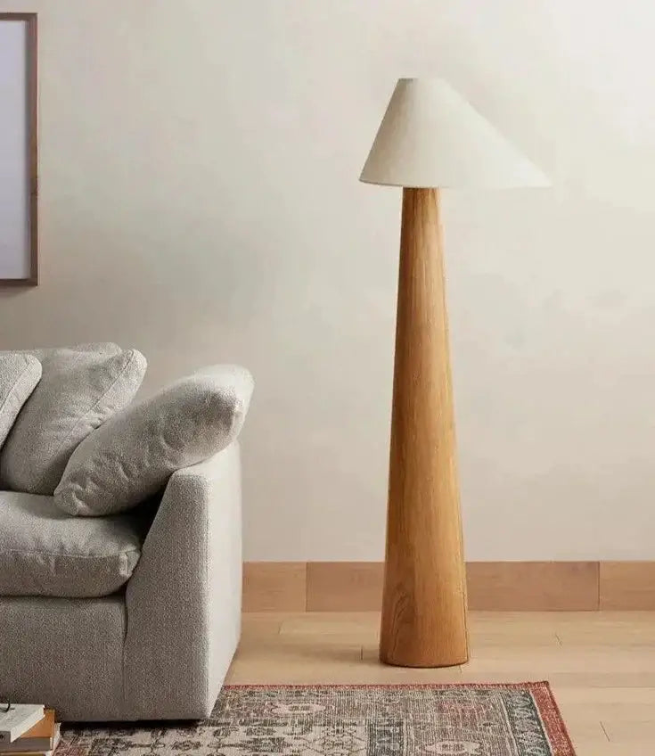 Vintage Solid Wood Floor Lamp for Living Room Bedroom Japandi Lamps