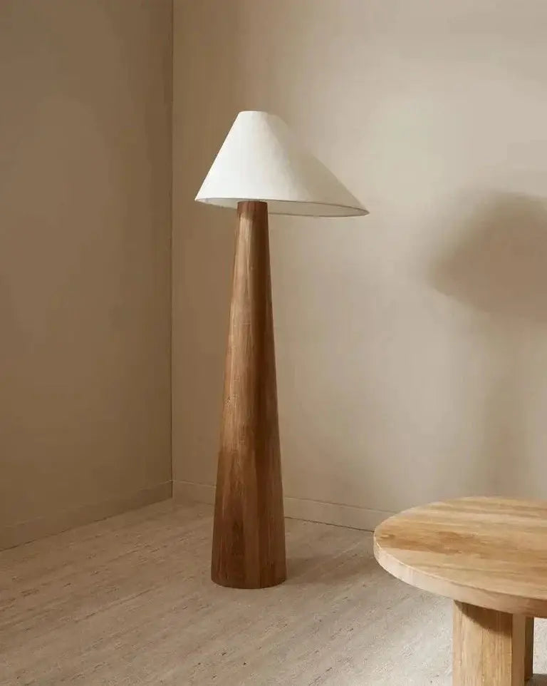 Vintage Solid Wood Floor Lamp for Living Room Bedroom Japandi Lamps