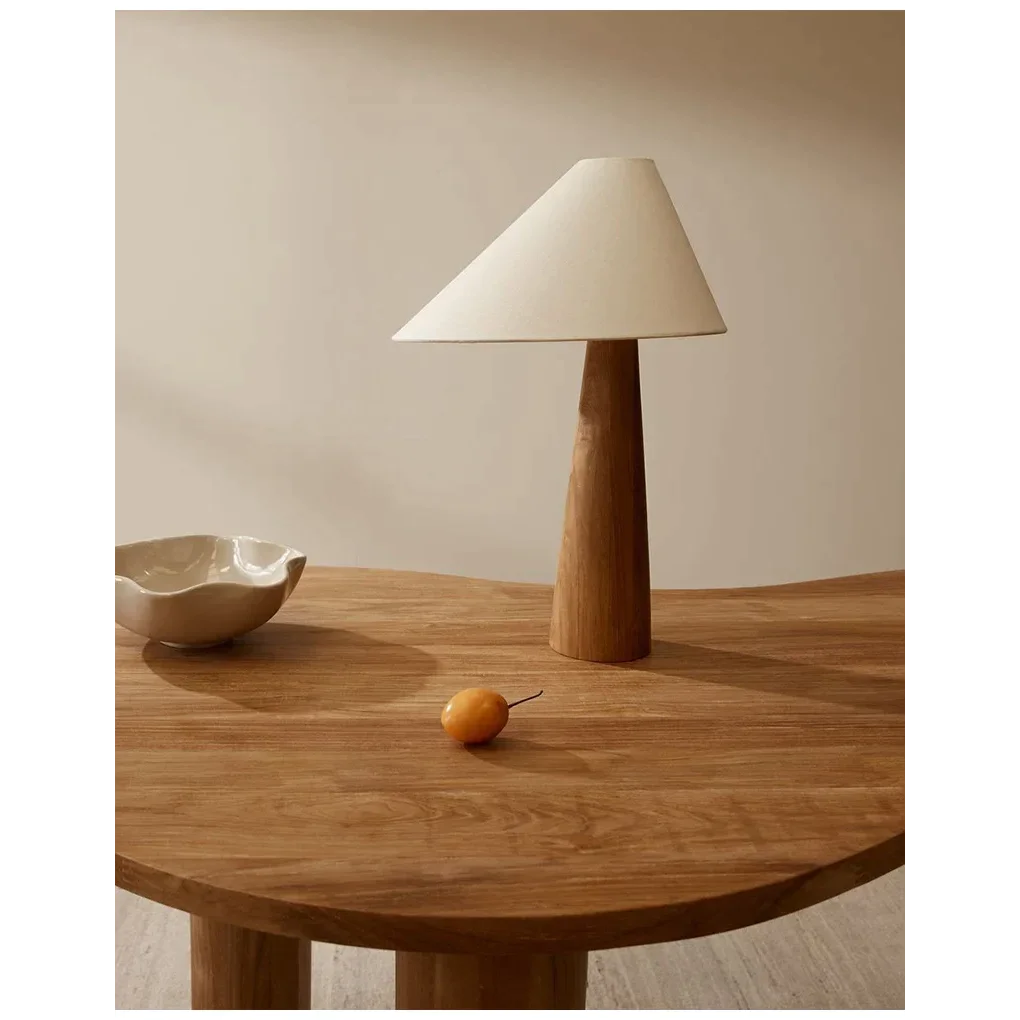 Vintage Solid Wood Table Lamp Japandi Lamps Unique Earth Tones Casalolalights Luxury Lamps for Interior Designers