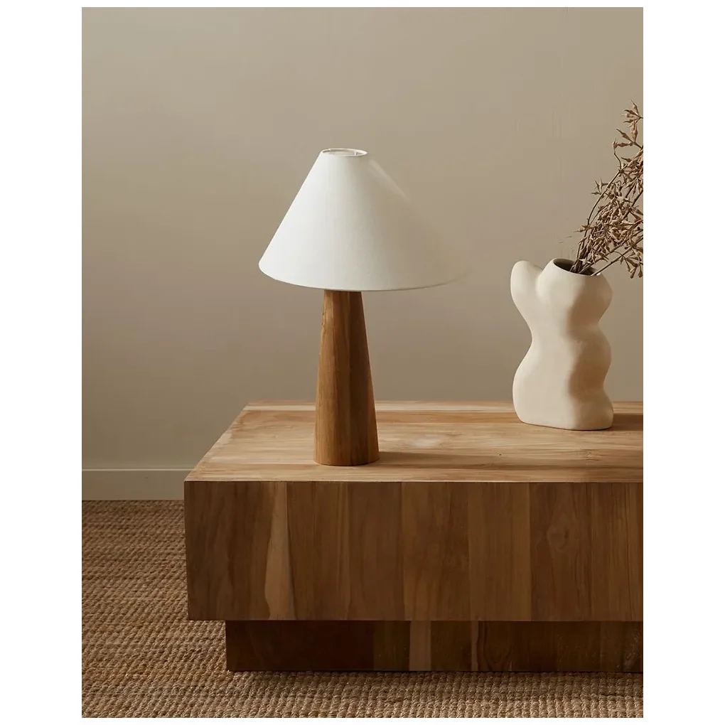 Vintage Solid Wood Table Lamp Japandi Lamps Unique Earth Tones Casalolalights Luxury Lamps for Interior Designers