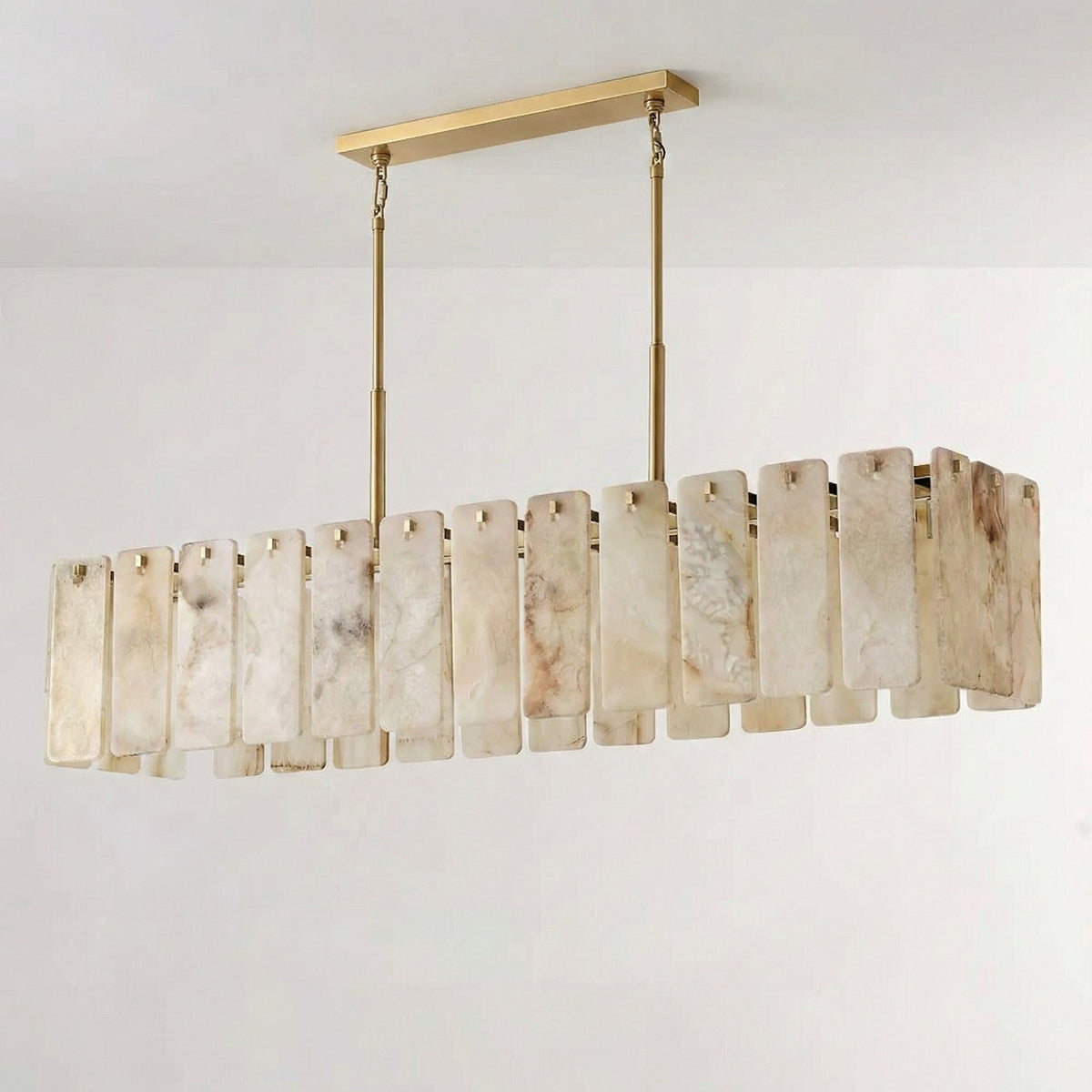 Spanish Alabaster Linear Chandelier for Dining Room | 152cm 183cm Solid Brass Mid-century Modern Casalolalights Luxury
