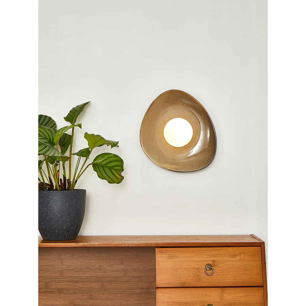 Bronze Asymmetrical Disc Sconce | Wabi Sabi Accent Wall Light