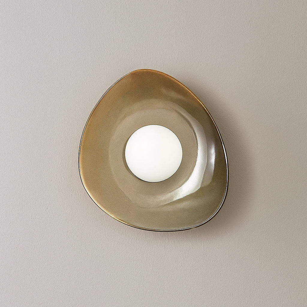 Organic Ceramic Wall Sconce Gold – Modern Bedroom Hallway Accent Light Casalolalights Luxury Lamps for Interior