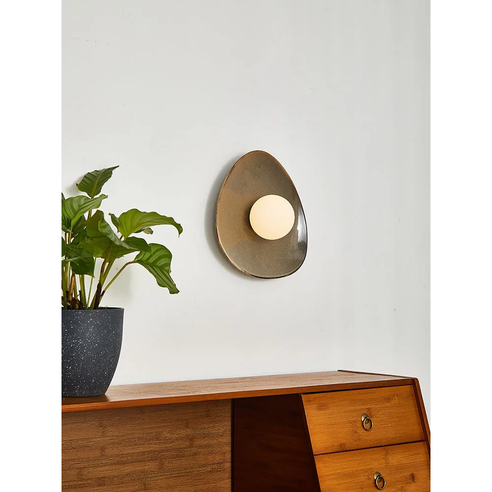 Organic Ceramic Wall Sconce Gold – Modern Bedroom Hallway Accent Light Casalolalights Luxury Lamps for Interior