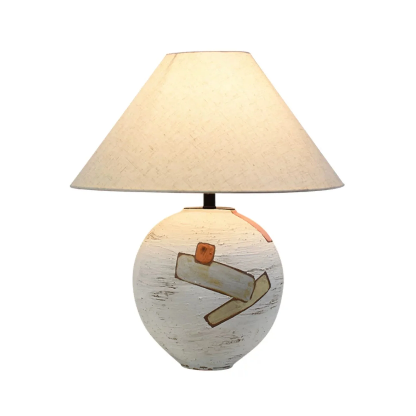 Ceramic table lamp in a living room