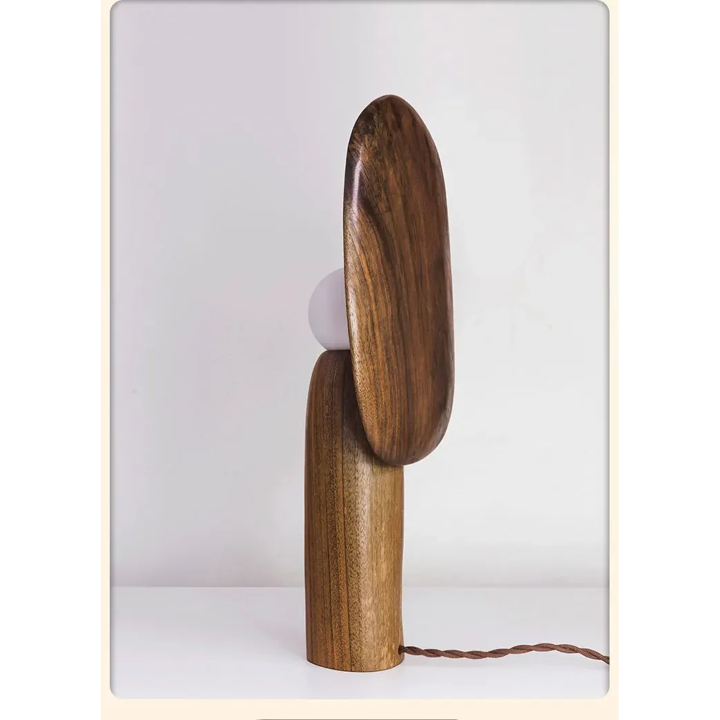 Modern Sculptural Wooden Table Lamps – Minimalist Accent Lighting Art Deco Design for Living Rooms & Bedrooms