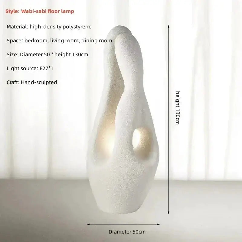 Wabi-sabi Luxury Modern Minimalism White Floor Lamp for Living Room Bedroom - Lamps
