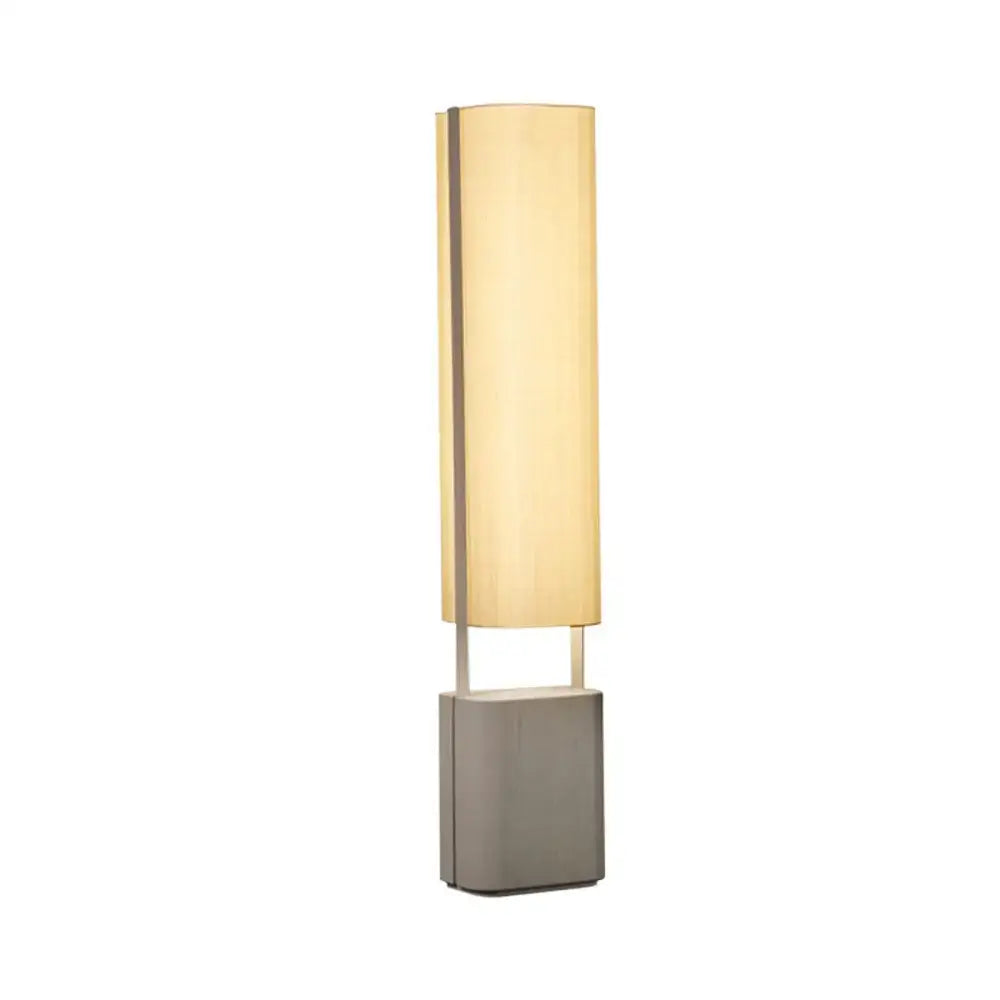 Monolithic Floor Lamp with Linen Shade | Sculptural Ambient Lighting - Lamps