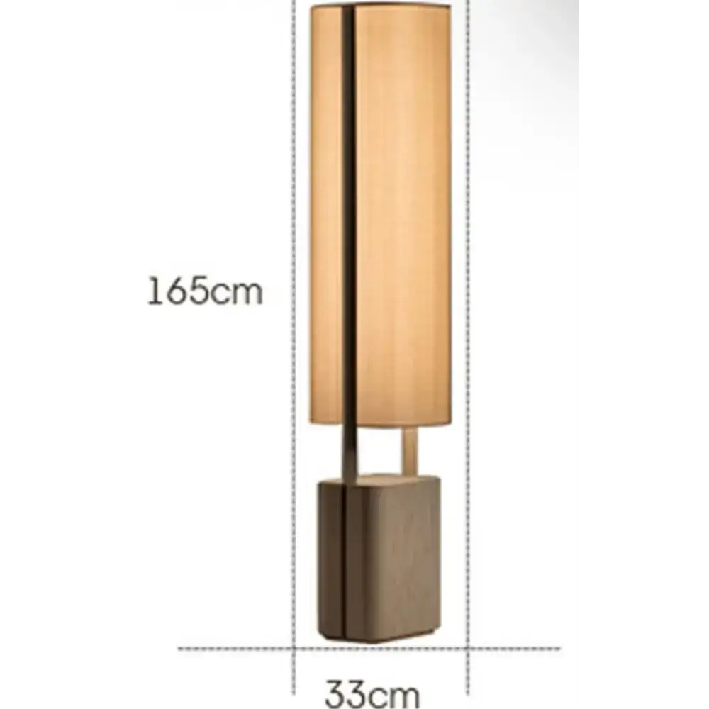 Monolithic Floor Lamp with Linen Shade | Sculptural Ambient Lighting - Lamps