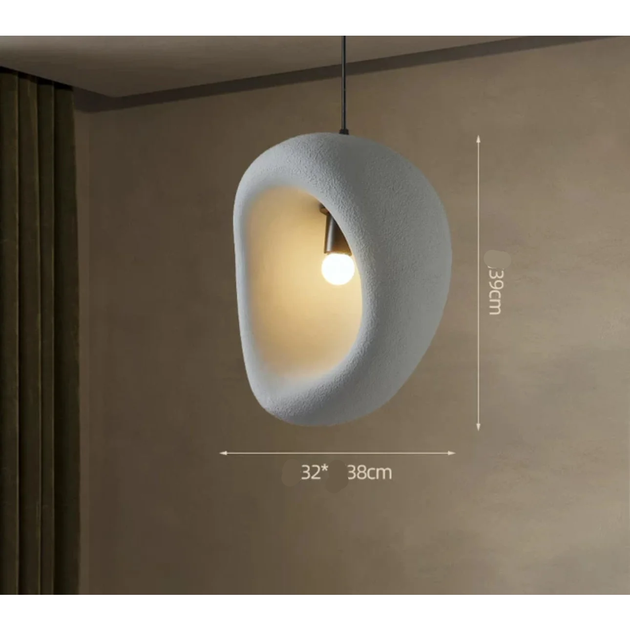 Artistic resin suspend lamp in a coffee house