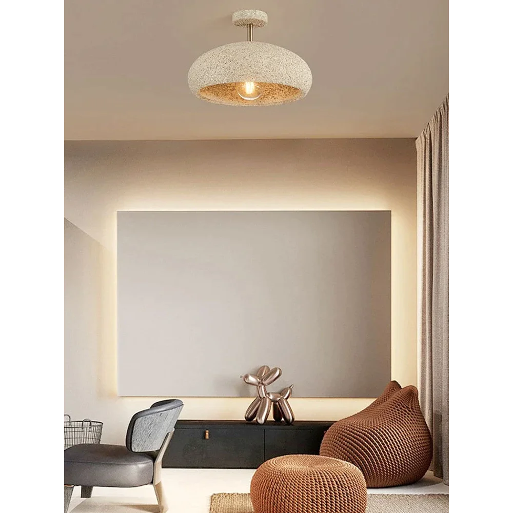 Wabi-sabi Modern Ceiling Light for Dining Room Living Semi-flush Mount