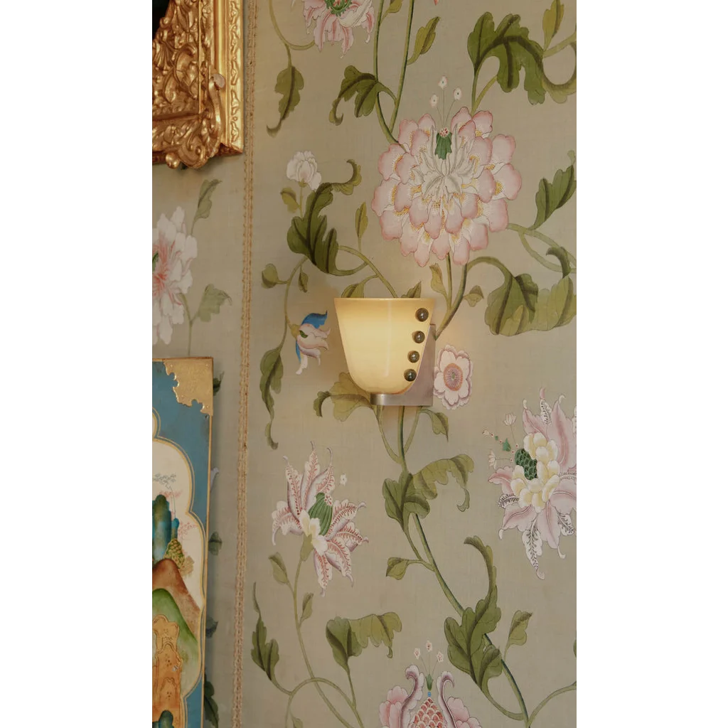 Sculptural Glass Wall Sconce with Brass Mount | Bespoke Lighting