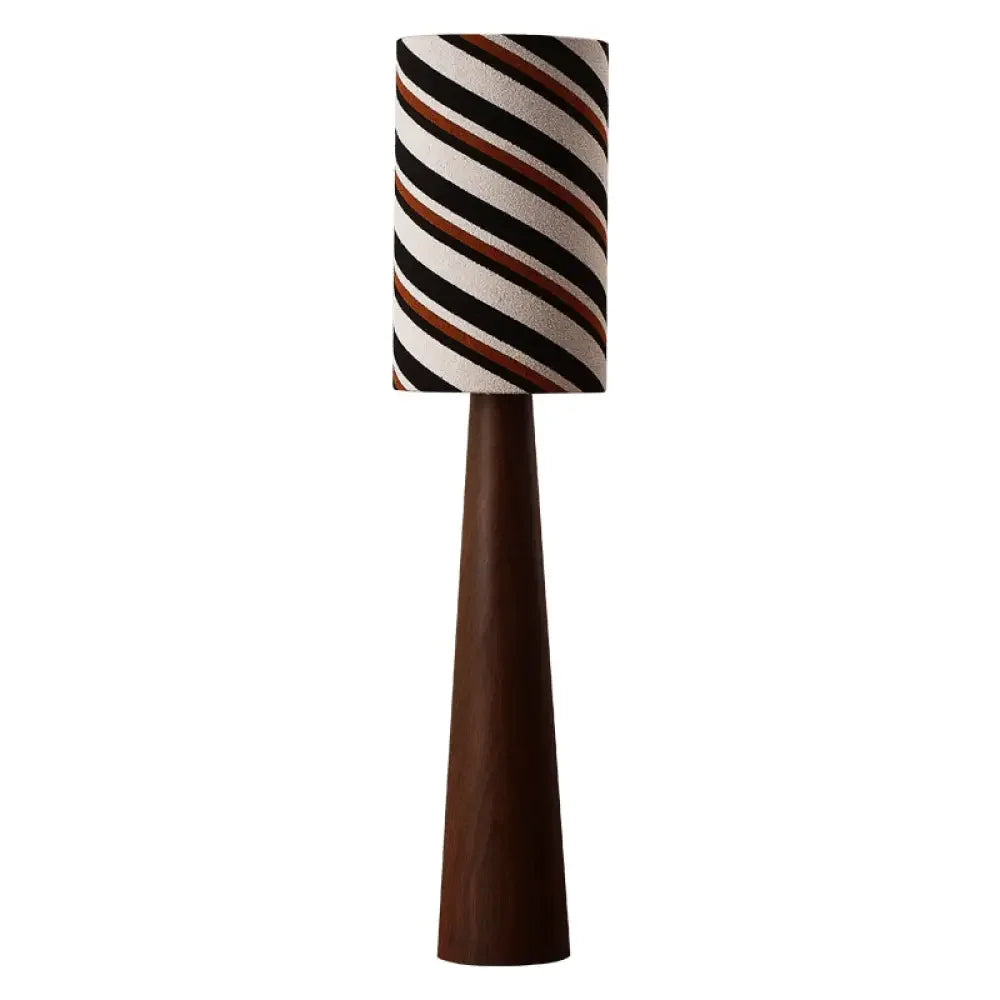 Tapered Walnut Column Floor Lamp | Japandi Dimmable Lighting - Lamps