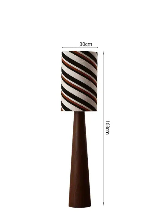 Tapered Walnut Column Floor Lamp | Japandi Dimmable Lighting - Lamps