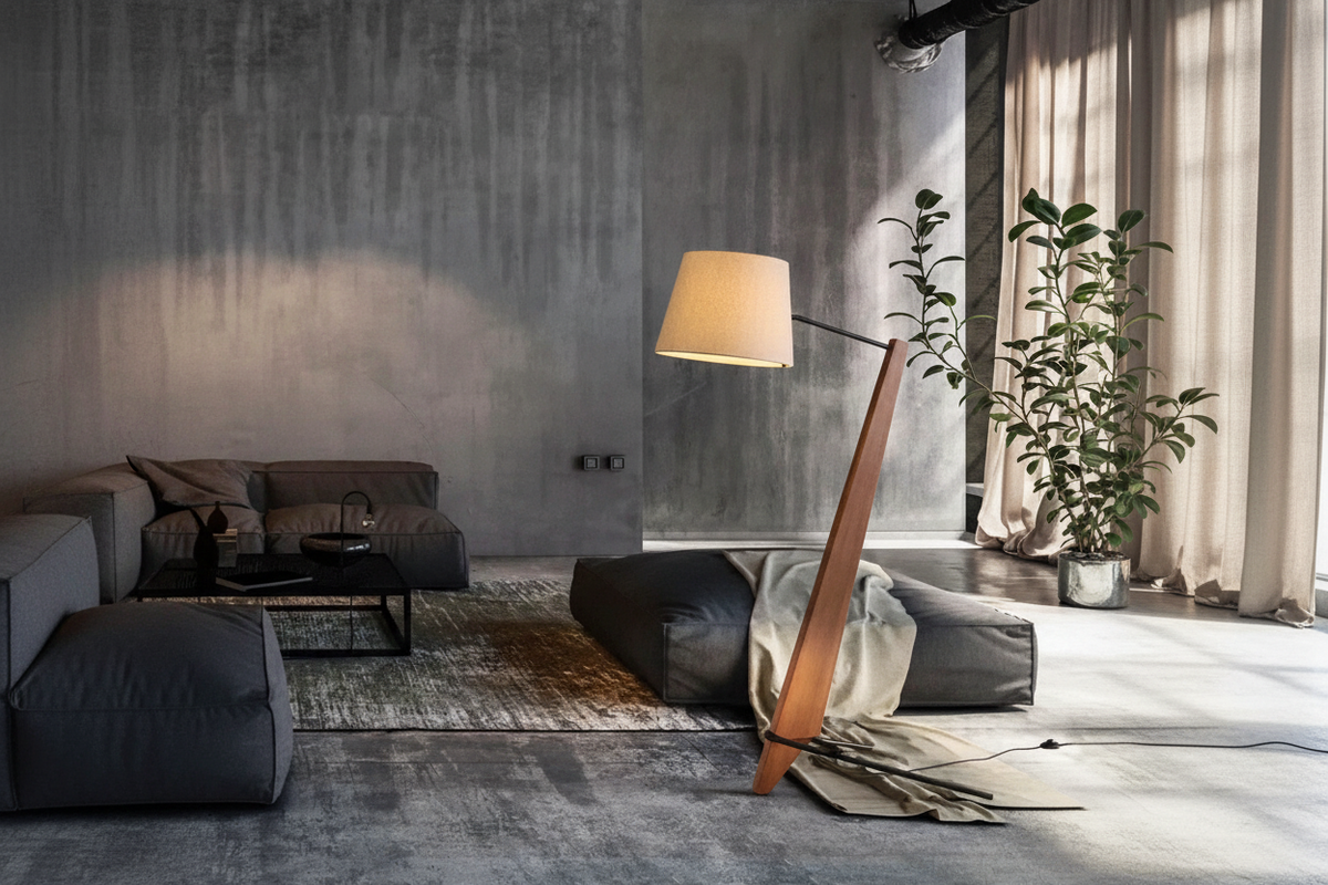 Walnut Angled Arm Floor Lamp | 90cm Reach Over Sofa 180cm Tall E26/e27 Dimmable Option Casalola Lights Luxury Lamps