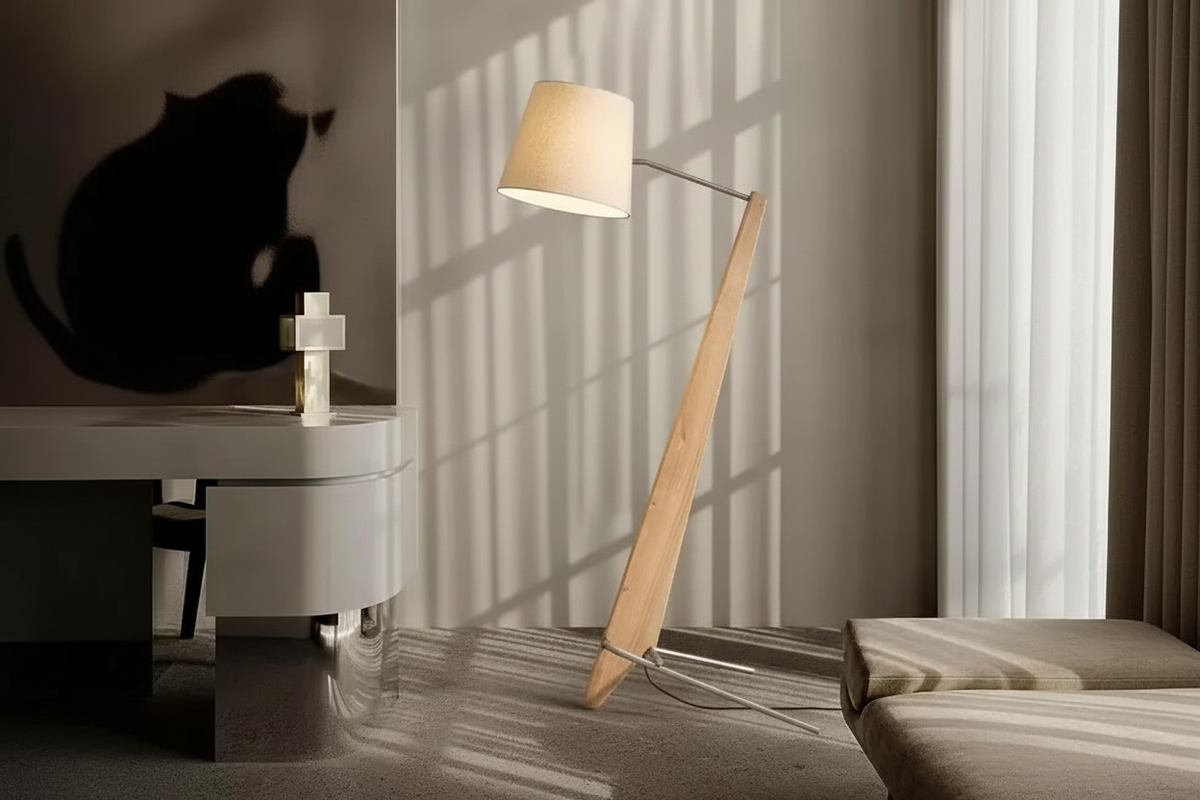 Walnut Angled Arm Floor Lamp | 90cm Reach Over Sofa 180cm Tall E26/e27 Dimmable Option Casalola Lights Luxury Lamps