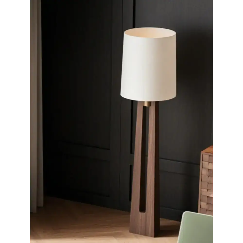 Walnut Split-column Floor Lamp | Japandi Modern Task Lighting - Lamps