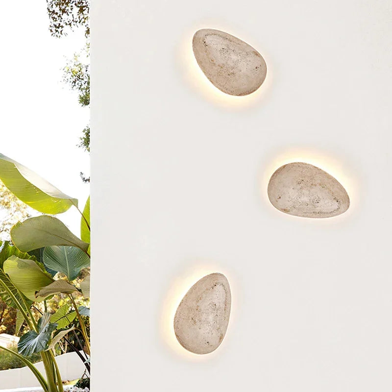 Waterproof Travertine Wall Light Ip65 | Yellow Stone Outdoor Sconce Wabi-sabi Bathroom & Patio Casalolalights Luxury
