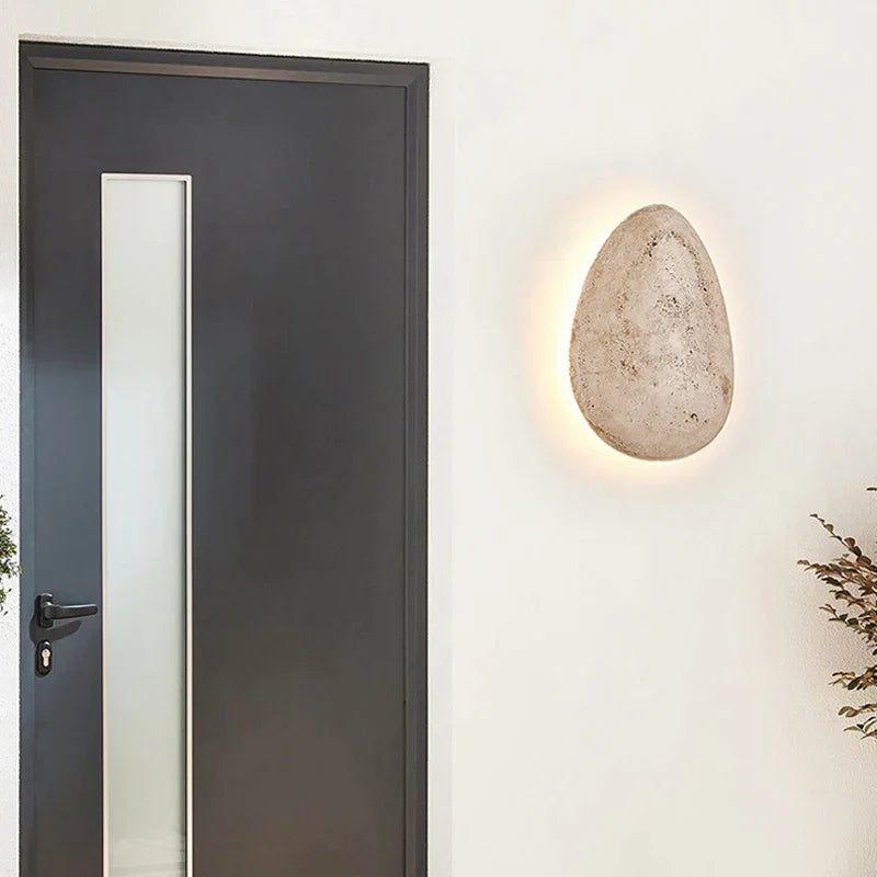 Waterproof Travertine Wall Light Ip65 | Yellow Stone Outdoor Sconce Wabi-sabi Bathroom & Patio Casalola Lights Luxury