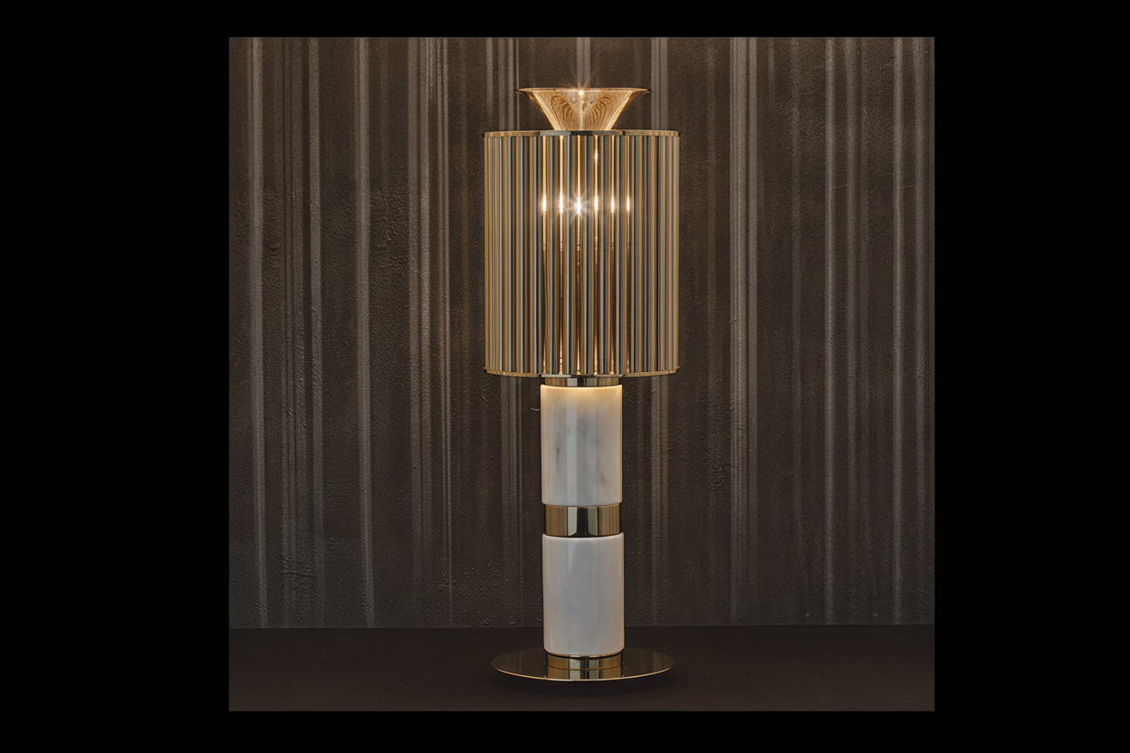 Black Marble & Brass Table Lamp | Art Deco Statement Lighting Casalolalights Luxury Lamps for Interior Designers