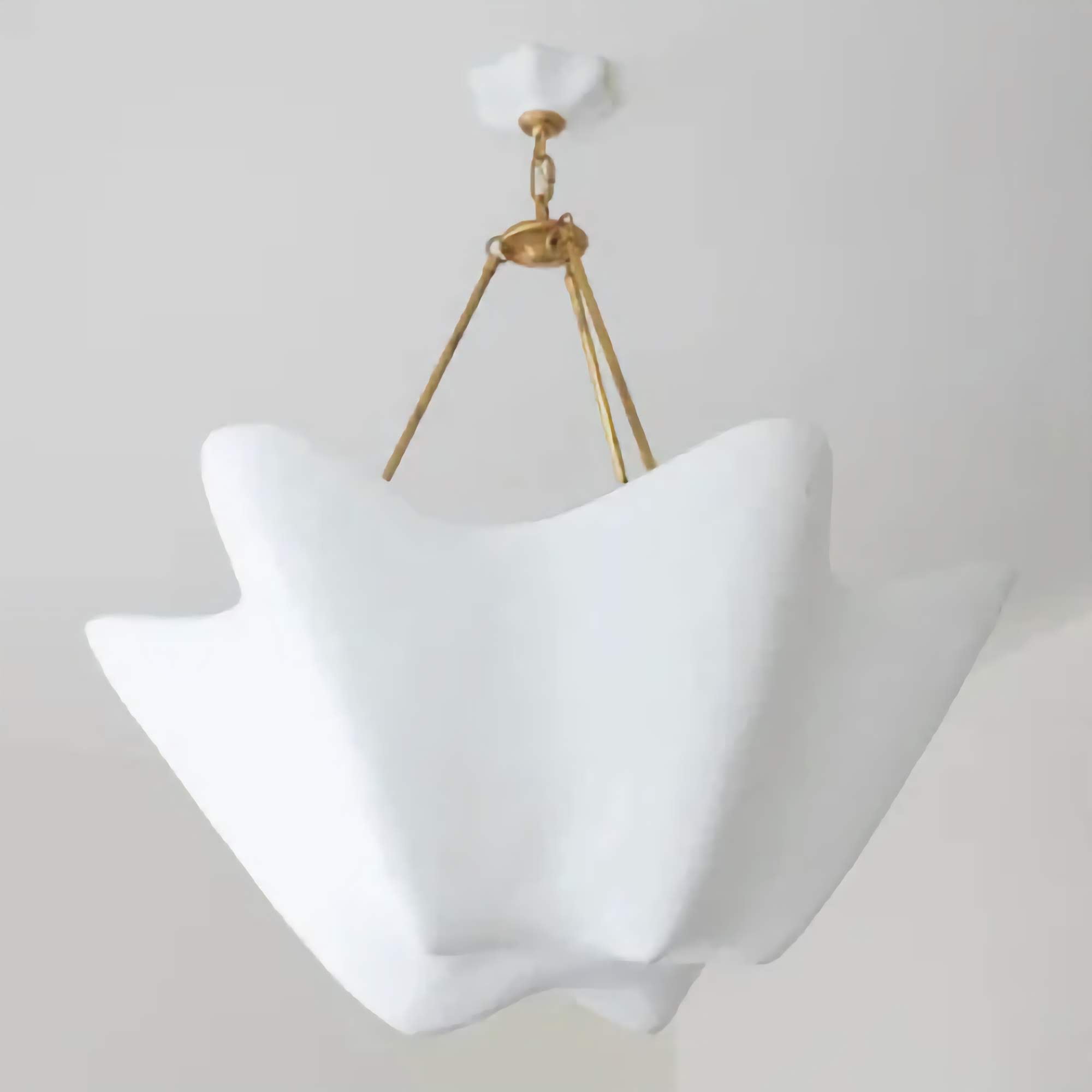 White Plaster Pendant with Brass Chain | Curated Modern Ceiling Light Casalolalights Luxury Lamps for Interior Designers