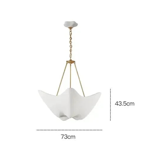 White Plaster Pendant with Black Chain | Curated Modern Ceiling Light - Chandeliers