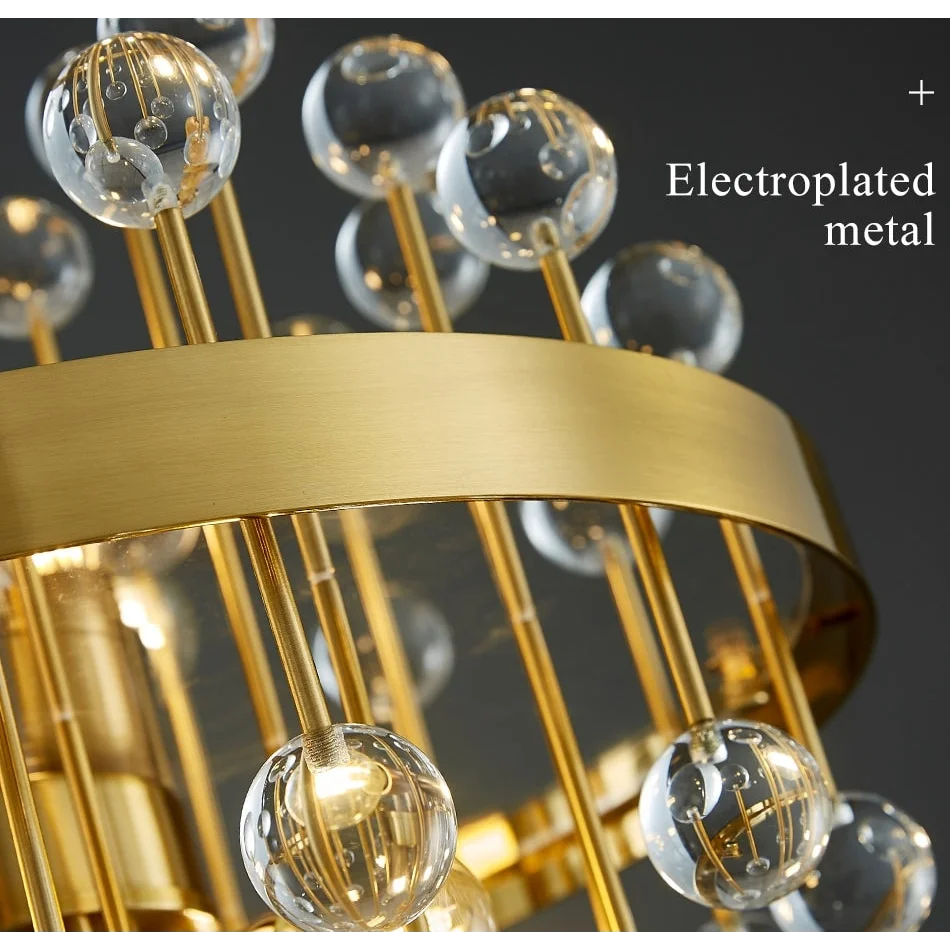 Multicolor Glass Stone Chandelier in Gold Iron | Luxury Modern Ceiling Light for Dining Room & Living Casalolalights