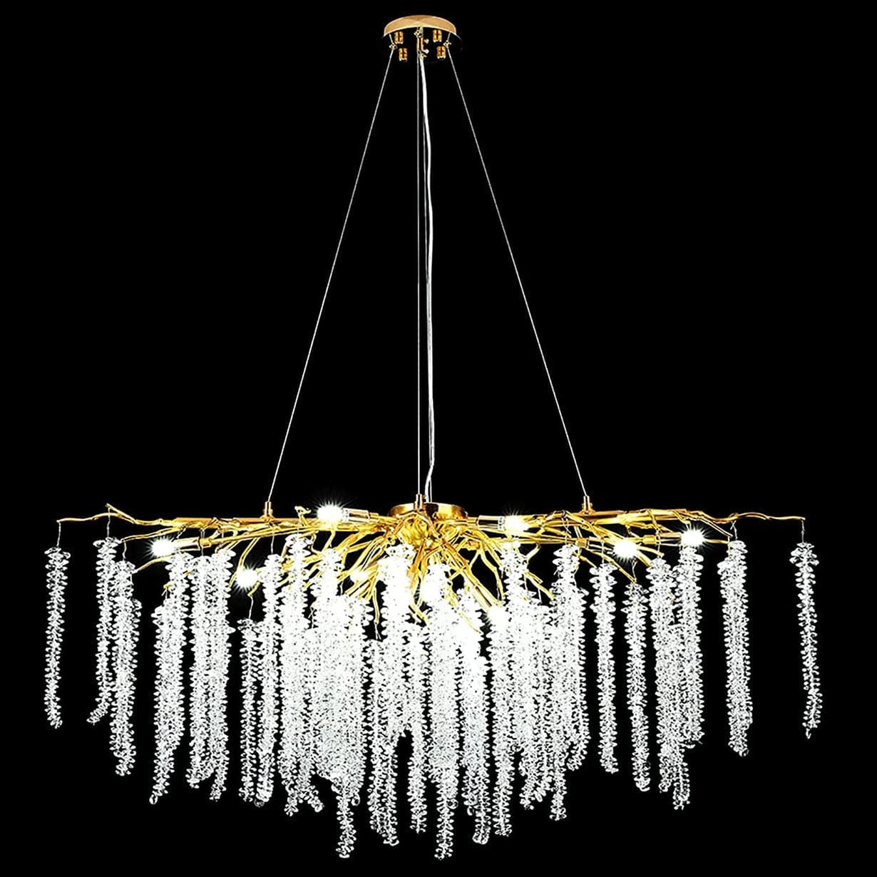 Real Crystal Chandelier | Wisteria Luxury Lighting for Stairs Living Room Restaurants - Chandeliers