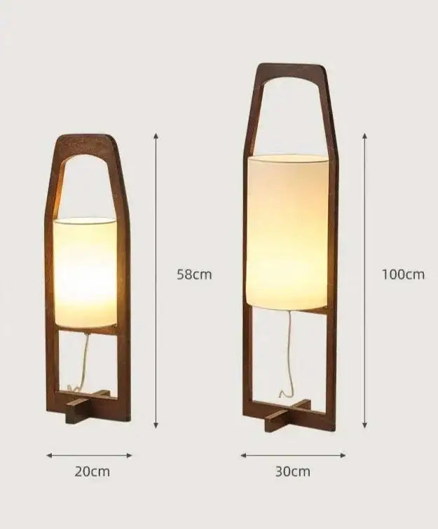 Wood Floor Lamp Japandi Lamps for Living Room Bedroom - Table