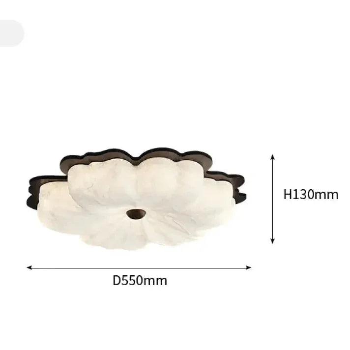 French Silk Petal Ceiling Light | Vintage-inspired Floral Statement - Flush Mounts