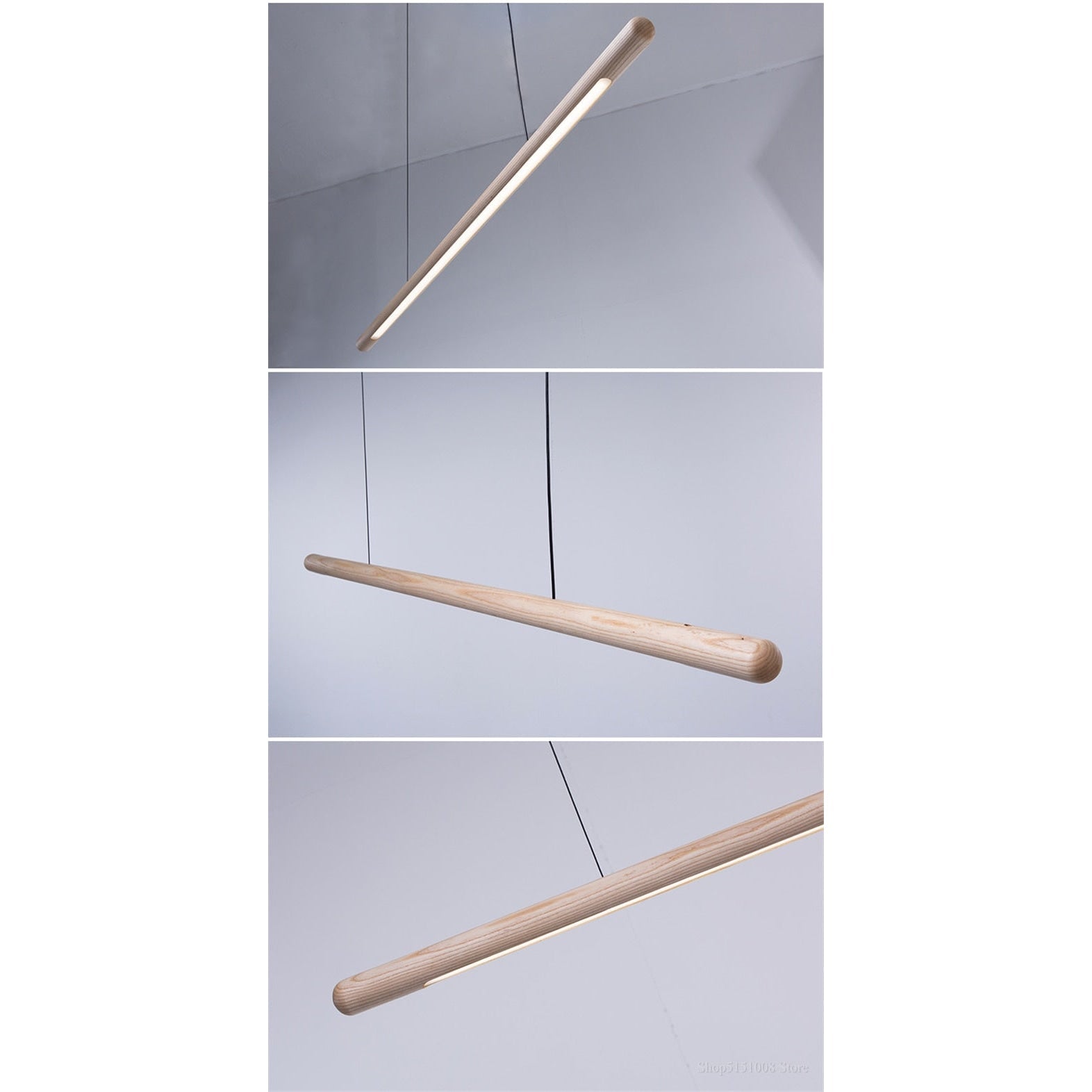 Wood Kitchen Linear Pendant Lighting Contemporary Decor - Lamps