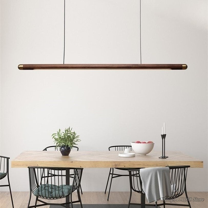 Wood Kitchen Linear Pendant Lighting Contemporary Decor - Lamps
