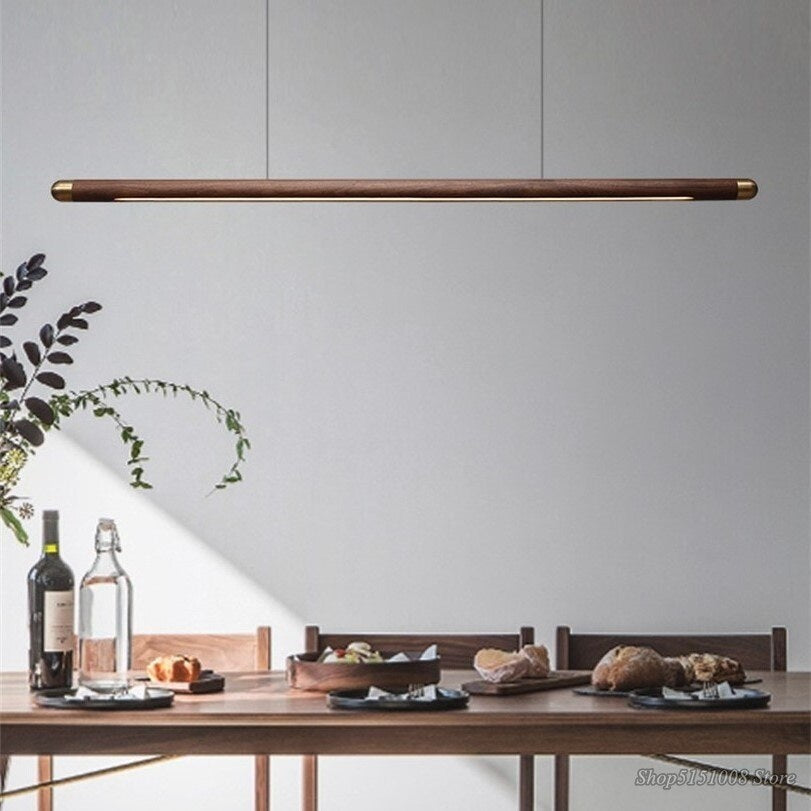 Wood Kitchen Linear Pendant Lighting Contemporary Decor - Lamps