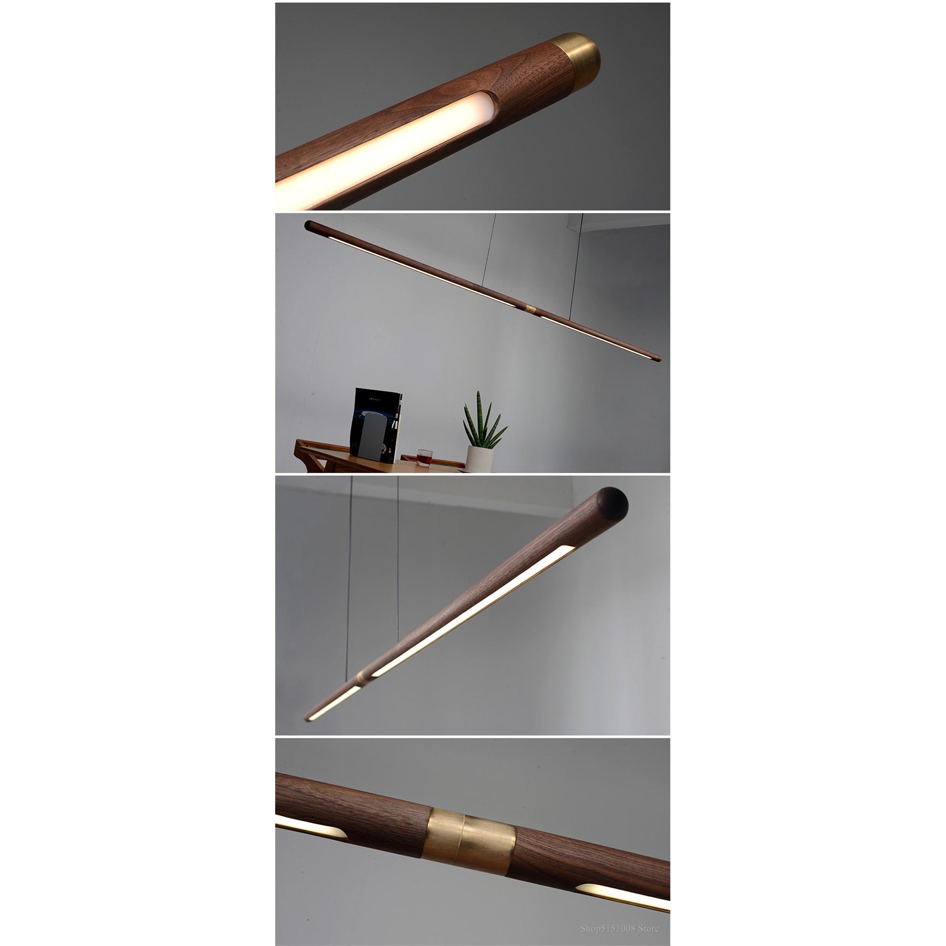 Wood Kitchen Linear Pendant Lighting Contemporary Decor - Lamps