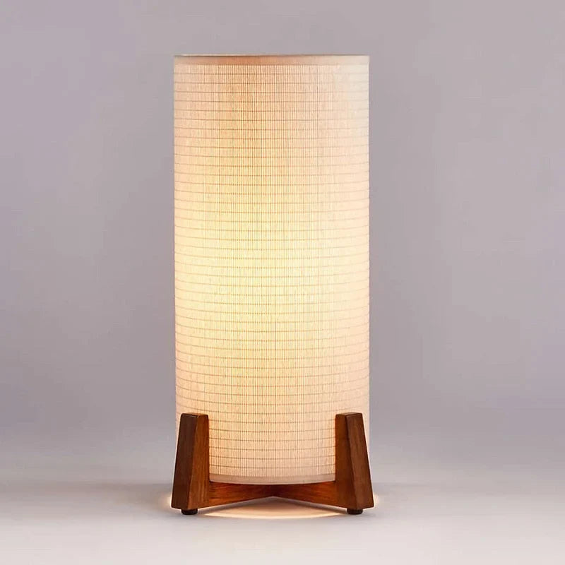 Wood Table Lamp or Floor with Linen Shade for Bedroom and Living Room | Japandi Dimmable Option Casalola Lights Luxury