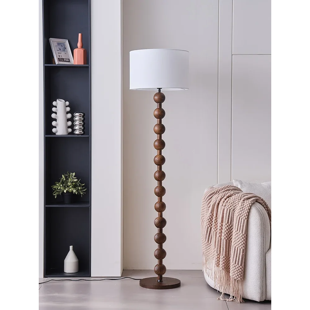 Smart Floor Lamp Wood Tone & Fabric Shade | 178cm Tall Remote App Control 2700k to 3500k Casalola Lights Luxury Lamps