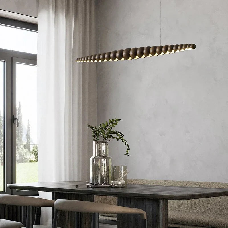 Wooden Beads Bar Pendant Lighting | Modern Led Kitchen Island Dining Room | Casalola Casalolalights Luxury Lamps