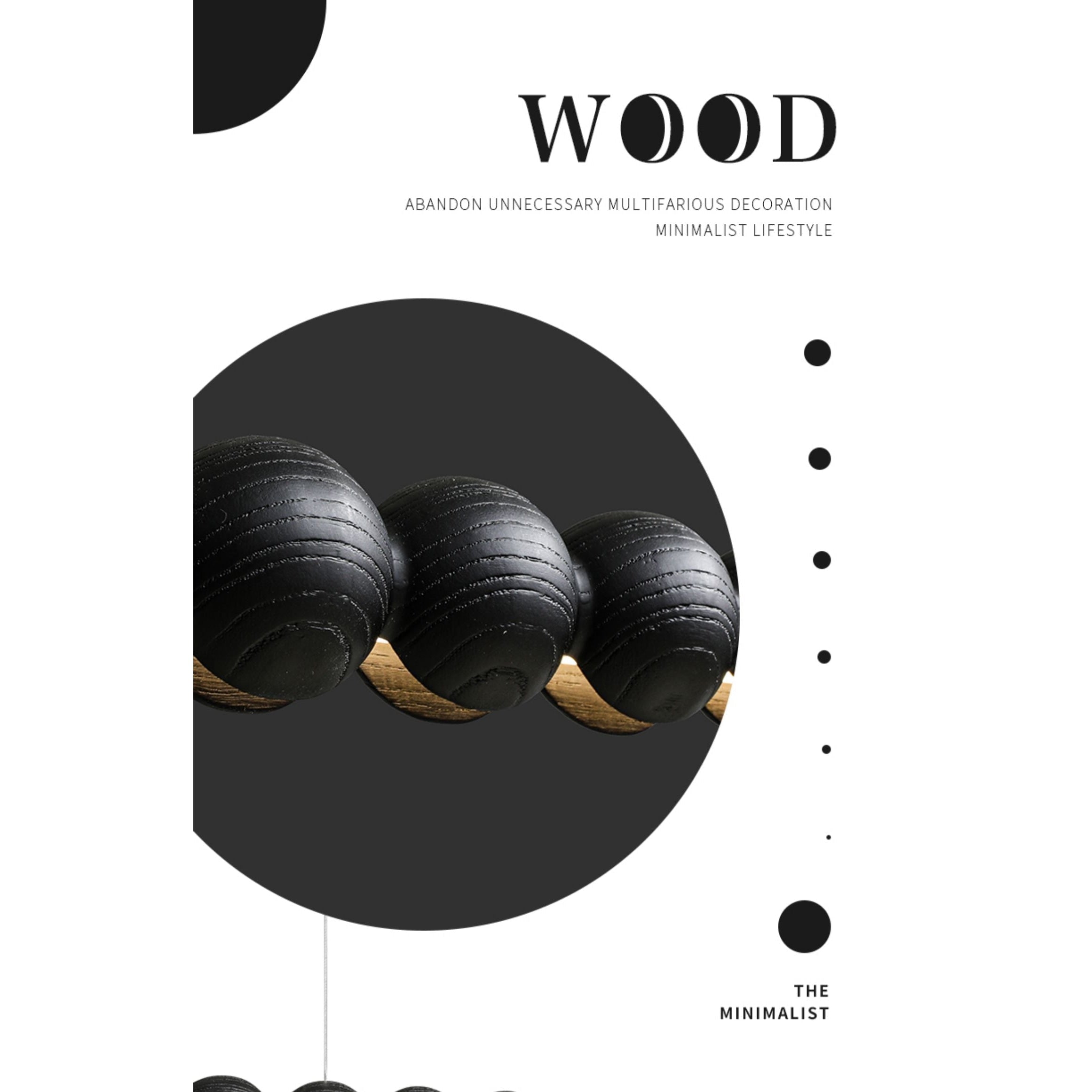 Wooden Beads Bar Pendant Lighting | Modern Led Kitchen Island Dining Room | Casalola - Lamps