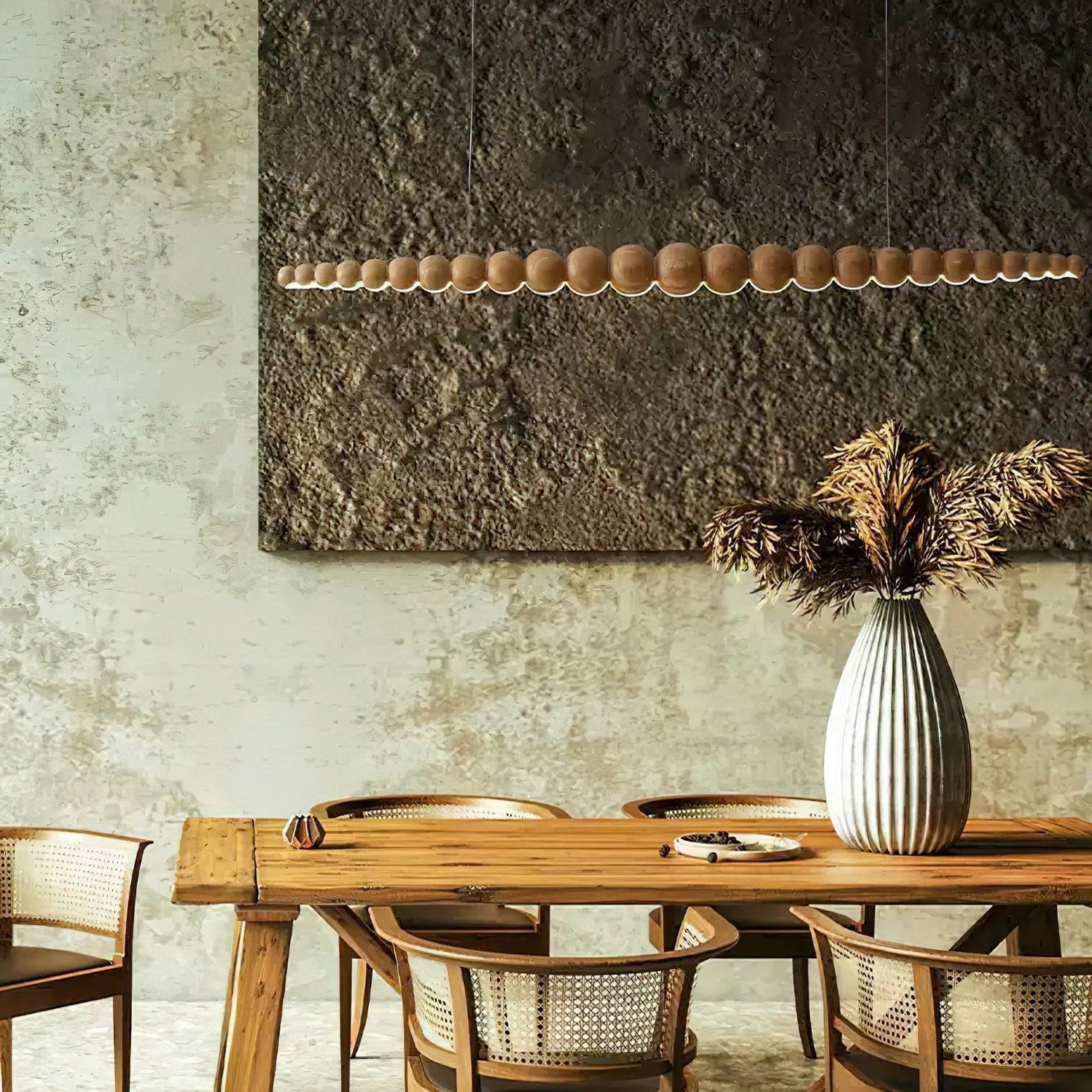 Wooden Beads Bar Pendant Lighting | Modern Led Kitchen Island Dining Room | Casalola - Lamps