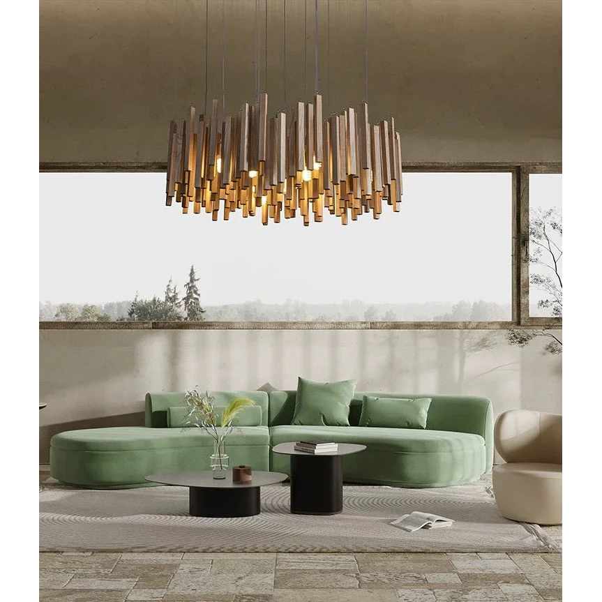 Wood Beam Pendant Light – Rustic Linear Chandelier for Dining Room Kitchen or Living Casalolalights Luxury Lamps