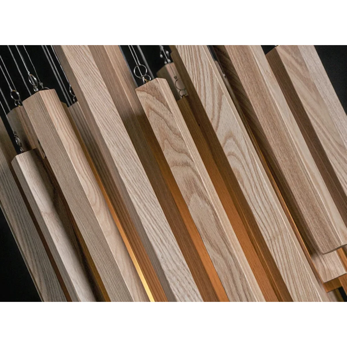 Wood Beam Pendant Light – Rustic Linear Chandelier for Dining Room Kitchen or Living