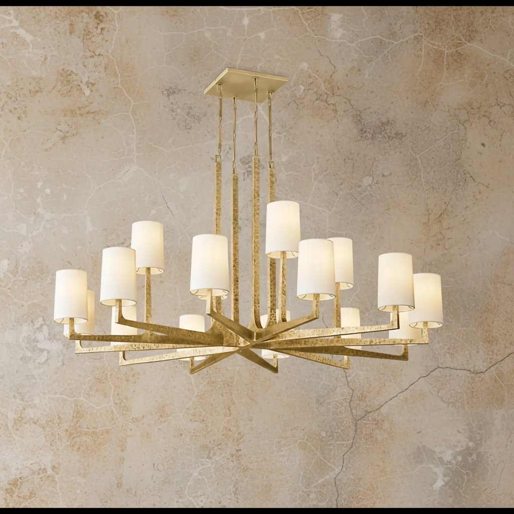 Living Room Chandelier Brass – Large Multi Arm Linen Shade Led Pendant Casalolalights Luxury Lamps for Interior