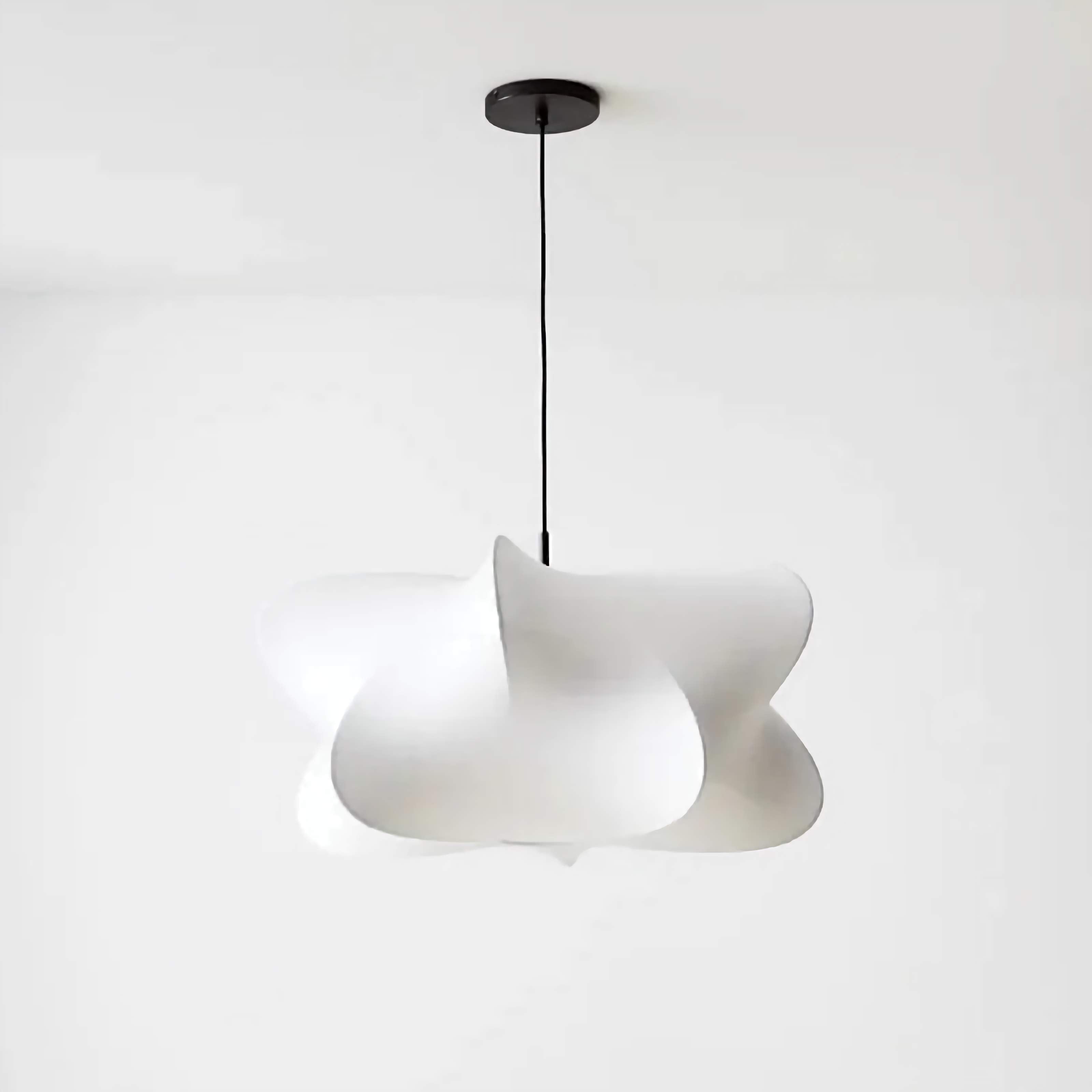 Minimalist Silk Pendant Lamp Japandi Lighting for Living Room Bedroom