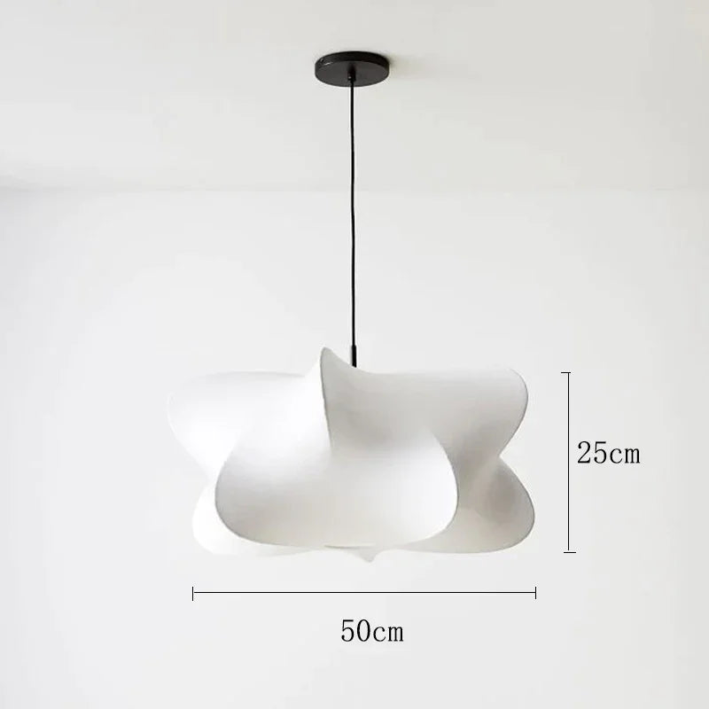 Minimalist Silk Pendant Lamp Japandi Lighting for Living Room Bedroom