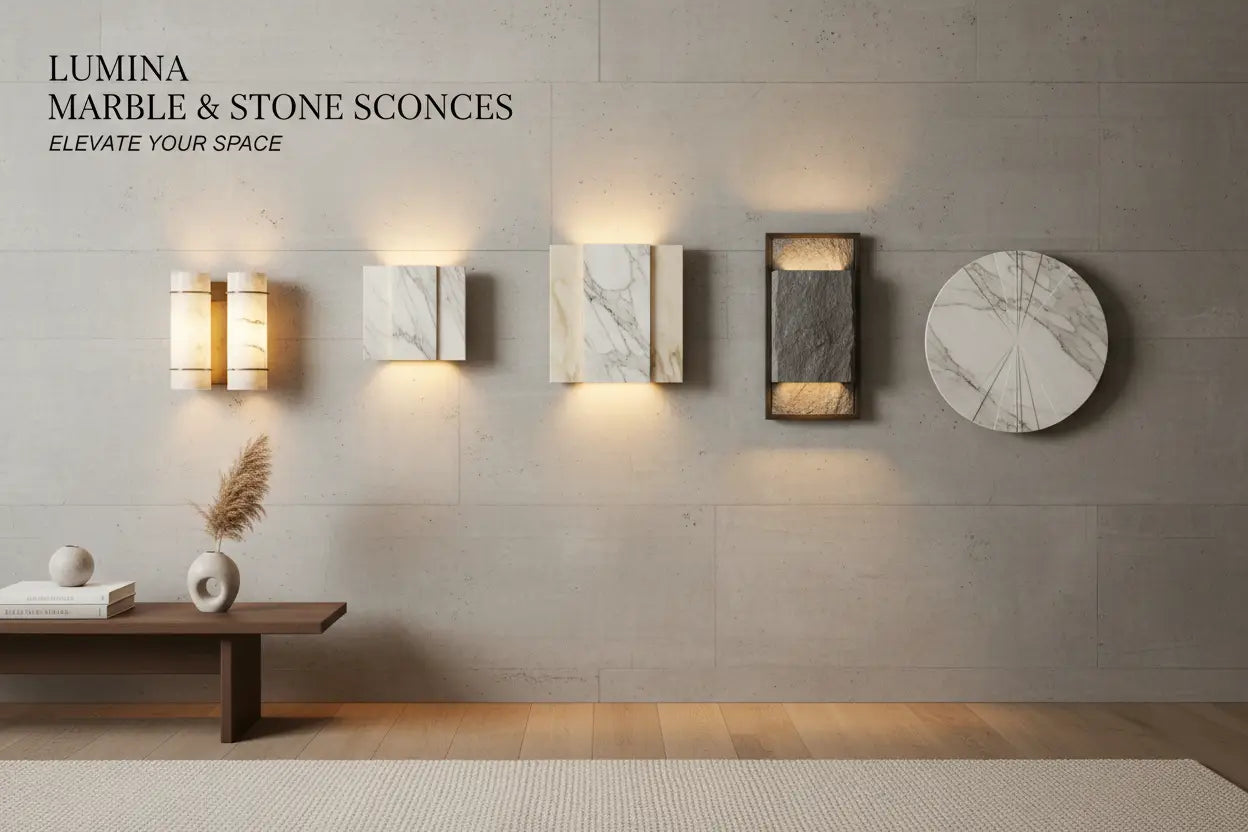 Stone Wall Sconces: Marble Alabaster & Travertine Lights – Casalola