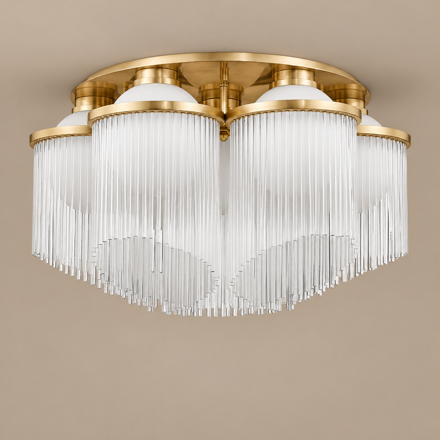 Cascading Crystal Flush Mount