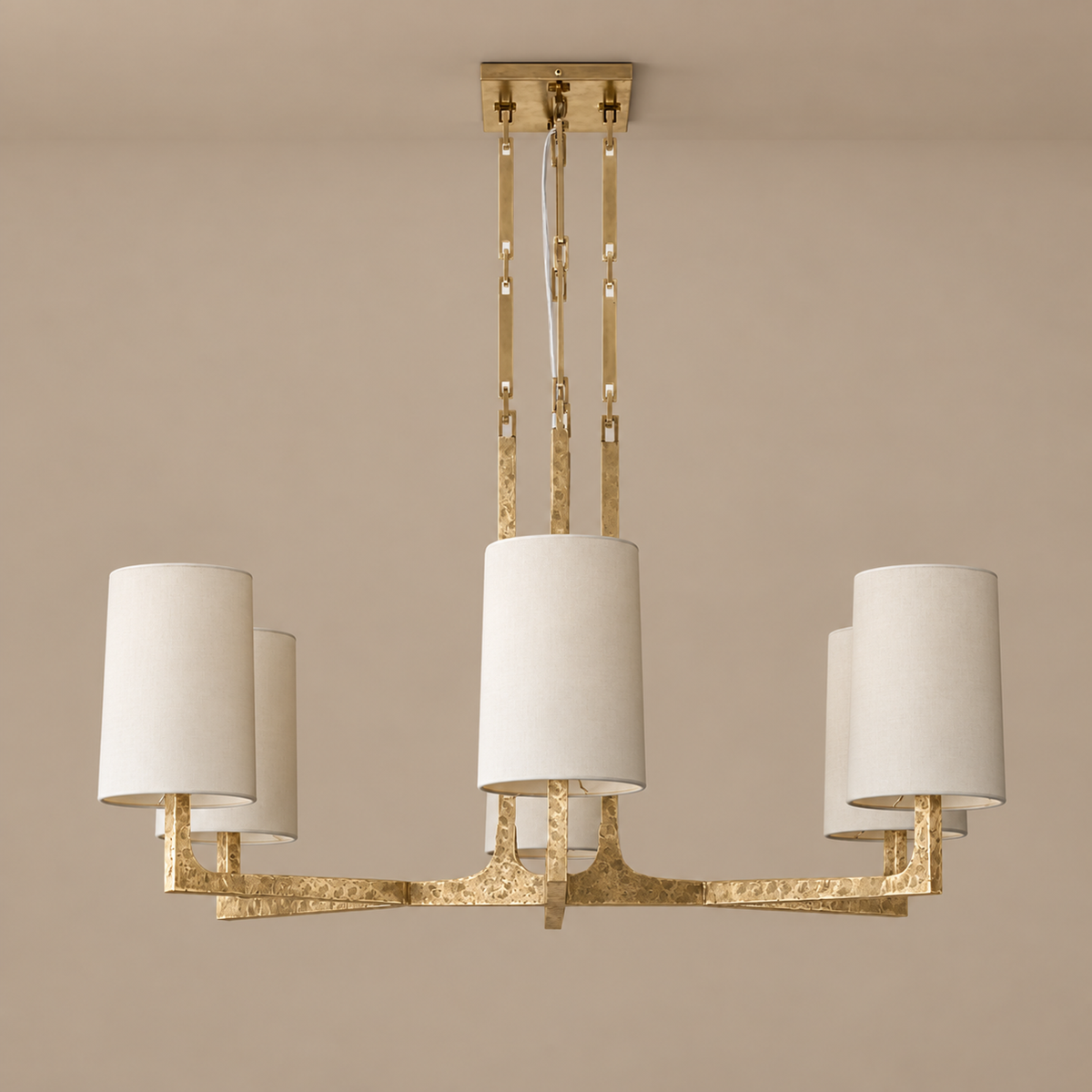 Multi-Arm Chandelier | Brass & Linen | CLPRH29